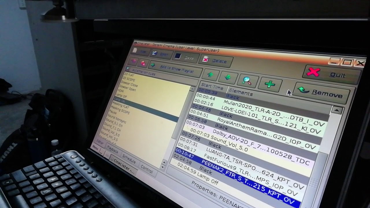 เปิดและปิดเครื่องฉายหนังระบบในโรง(บางส่วน)