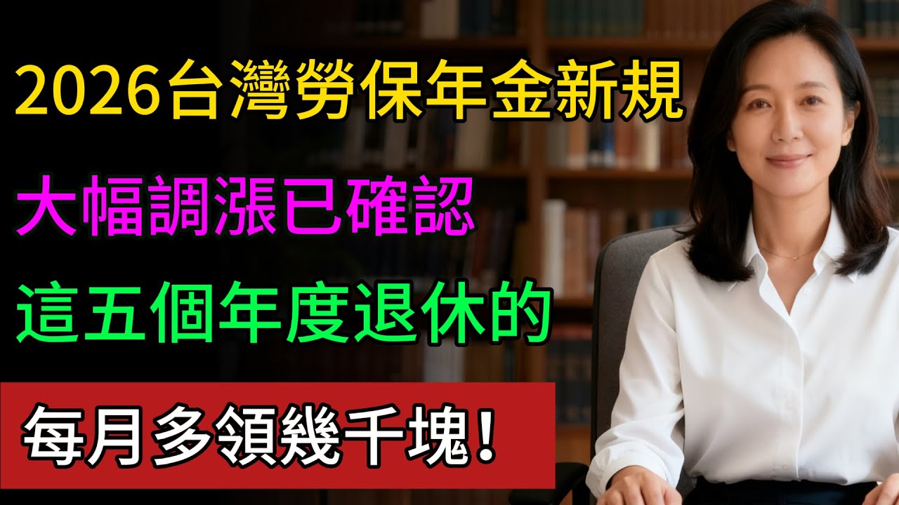2026勞保年金新規：大幅調漲確認，這五個年度退休的，每月多領“幾千塊”！#省錢 #中老年 #退休 #勞保 #年金 #健康永駐