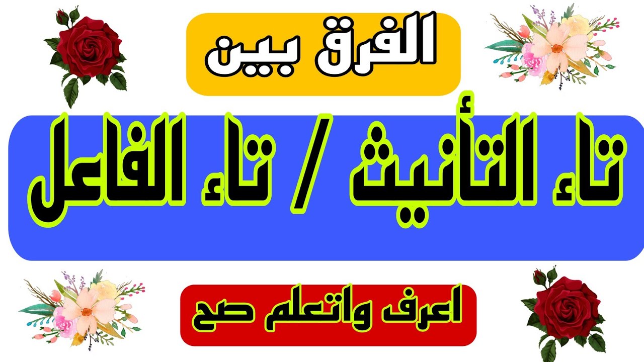 ازاي نفرق بين تاء الفاعل وتاء التأنيث بكل سهولة @Know-and-learn-right