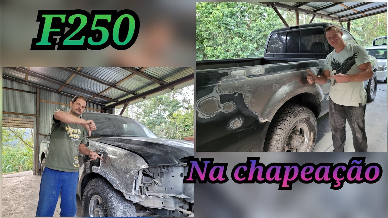 Funilaria na Ford F250, foi feita a remoção e chapeação nas peças
