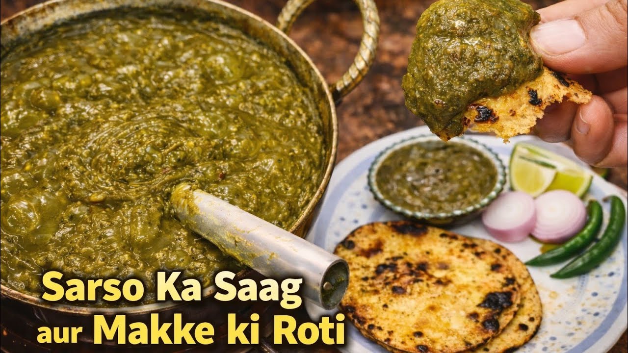Punjabi Special 😍Sarso Ka Saag aur Makke Ki Roti 🌾💚Pure desi swad, bilkul Punjab jaisa!