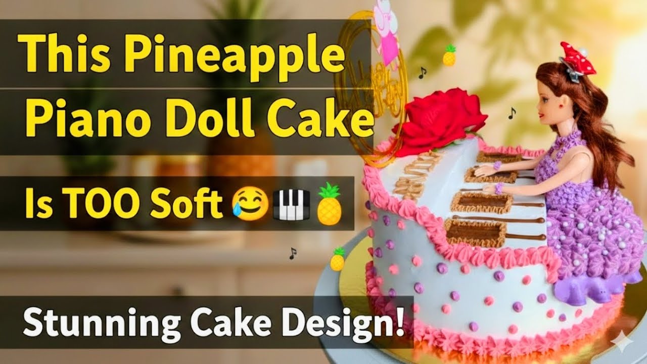 This Pineapple Piano Doll Cake Is TOO Soft 😍🎹🍍 | Stunning Cake Design!