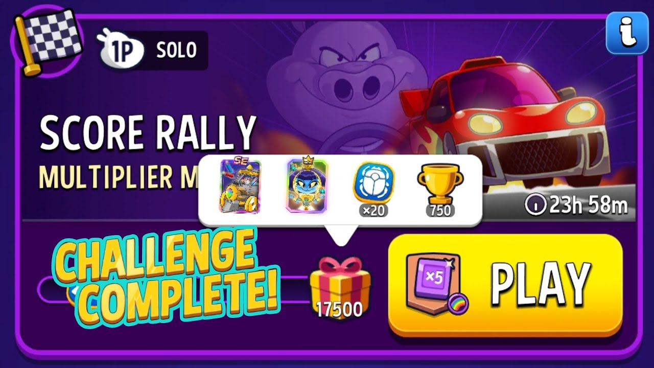 Multiplier Madness+Rainbow Solo Challenge Match Masters Score Rally 6 Moves Score 17500 & Daily Mode