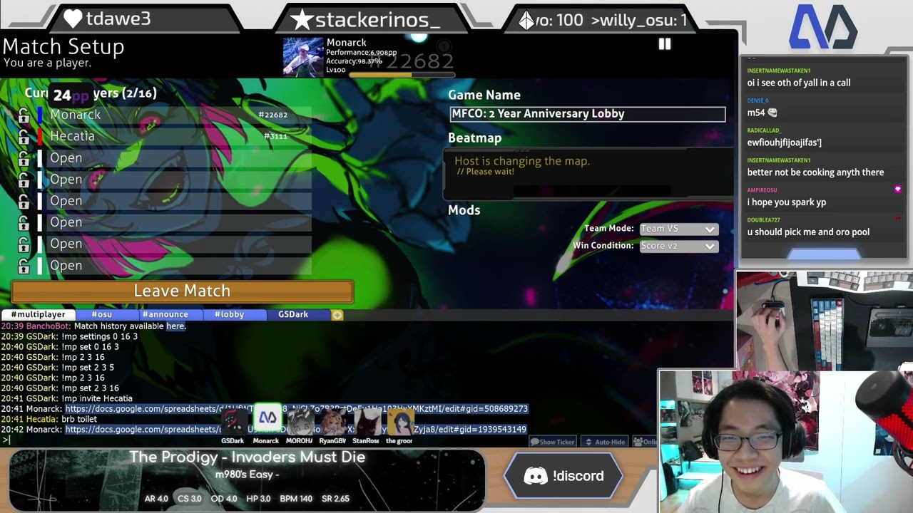 Can I play my own MFC mappools? | 2Y anniversary +500 twitch followers event VOD