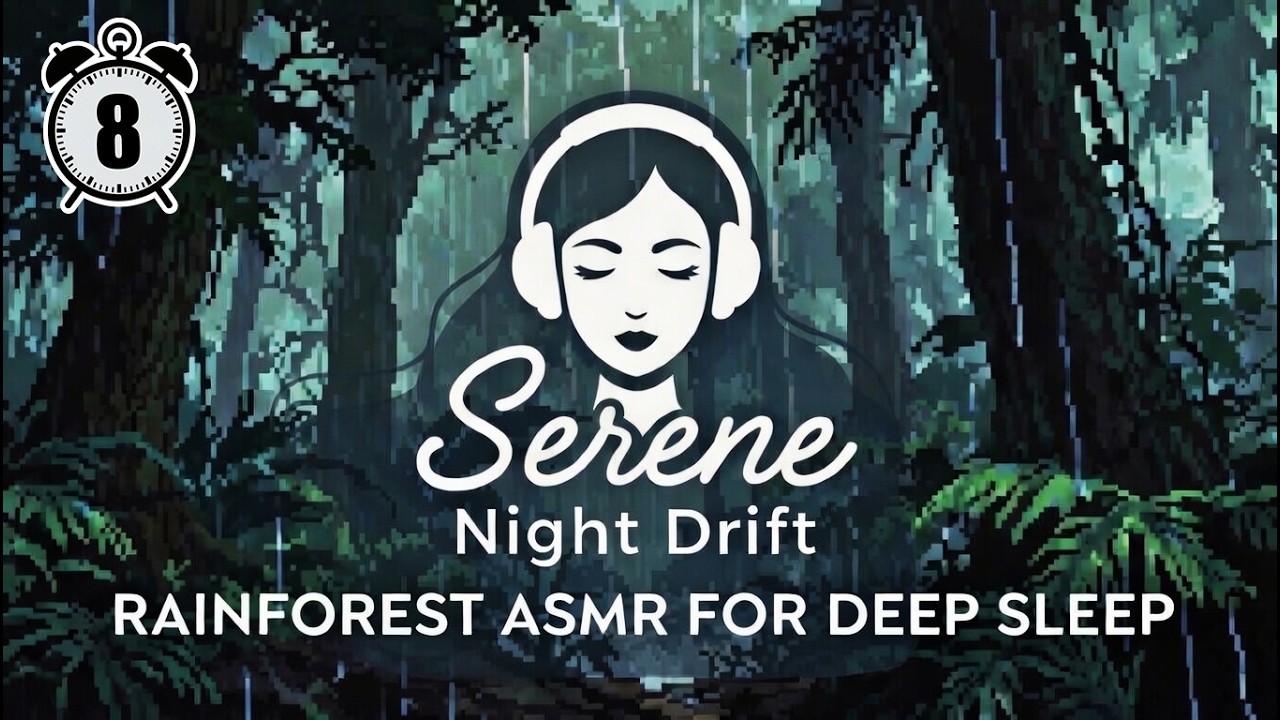 8 Hour Rainforest Rain Sounds 🌧️ Deep Sleep & Relaxation | Serene Night Drift ASMR