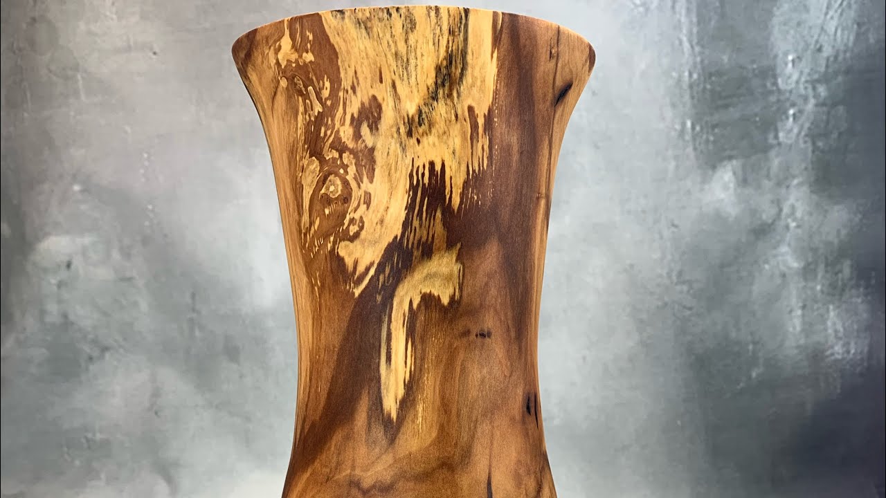 Woodturning Apple wood vase