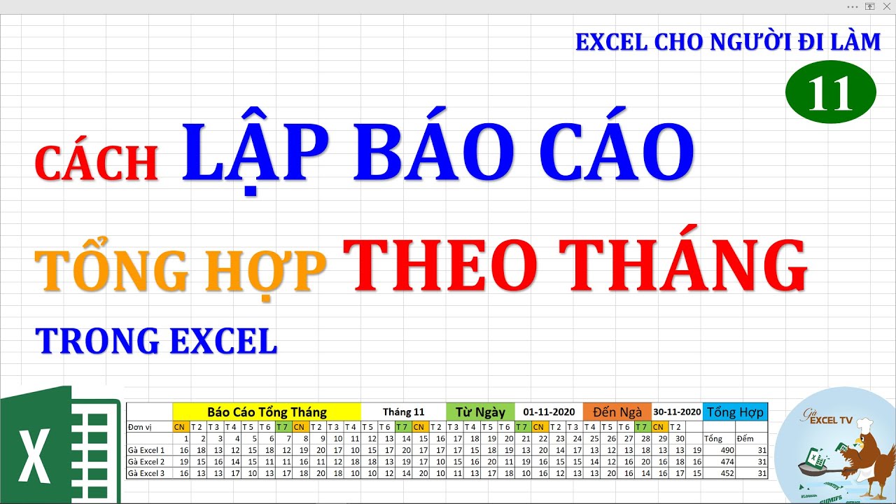 Excel cho người đi làm | #11 Cách lập báo cáo tổng hợp theo tháng