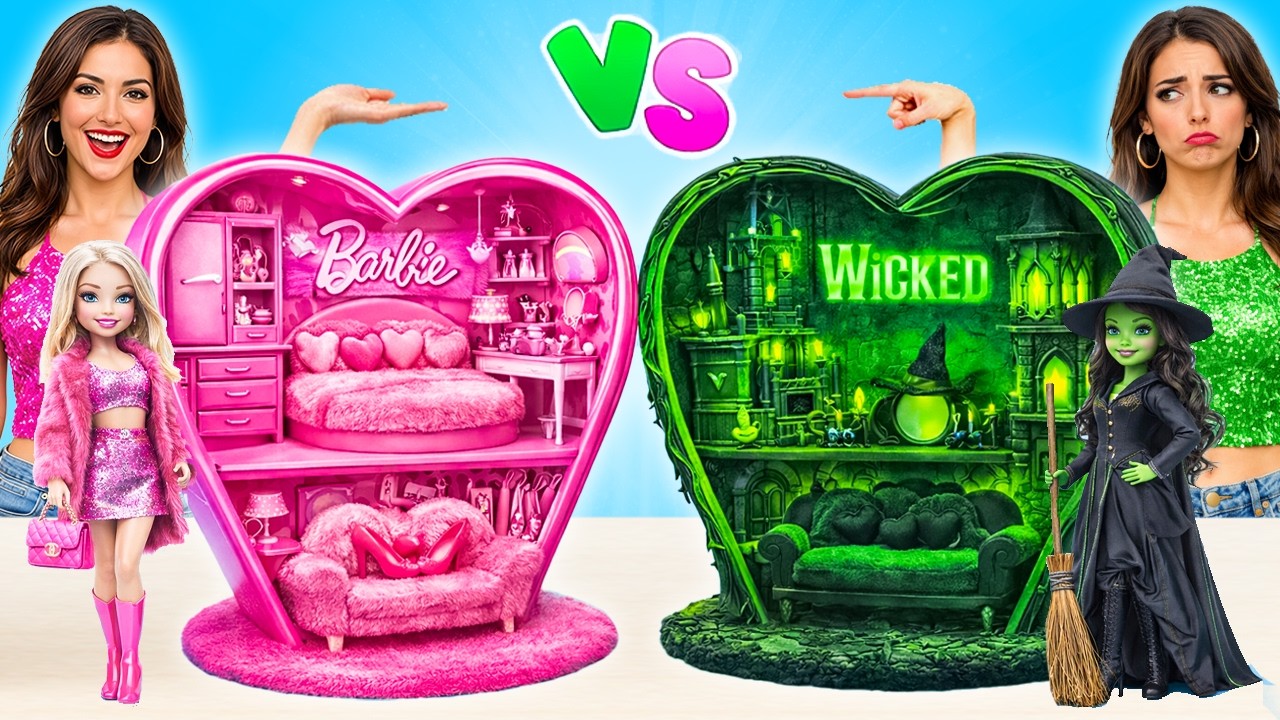 Construimos una Incre&iacute;ble Casa de Mu&ntilde;ecas Barbie VS Wicked | Desaf&iacute;o Divertido by PiPi Pop ESP