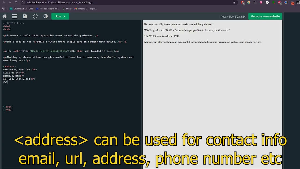 HTML Part 2.3 - Quotation, Citation and Sentence Direction
