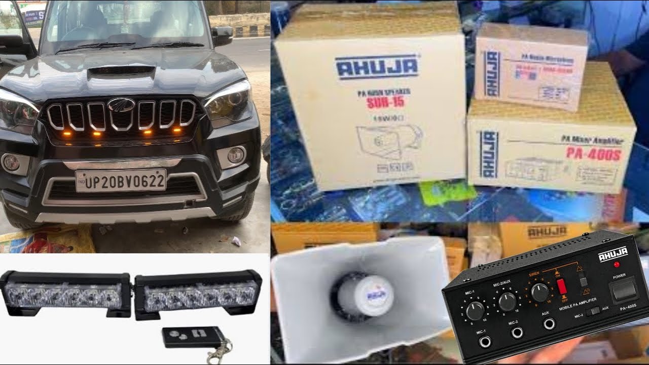 Mahindra Scorpio || Vip Ahuja Hooter 15W Installation || CAR SHRINGAR up23