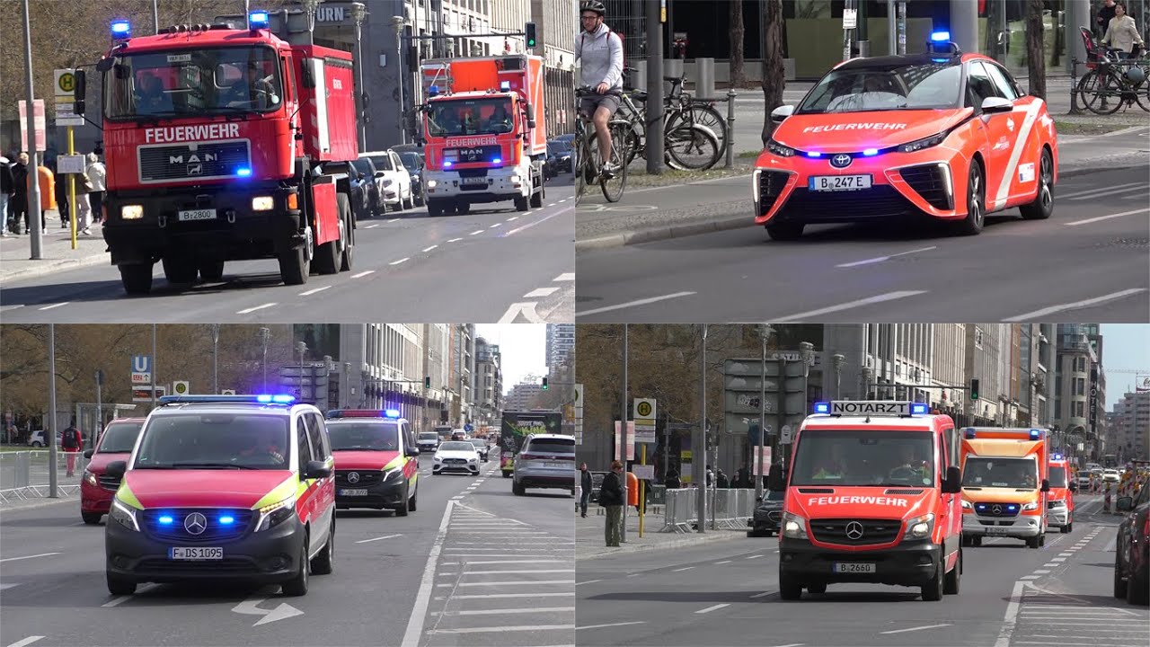 [Zugunglück am Potsdamer Platz!] Einsatzfahrten zur Großübung in Berlin-Mitte