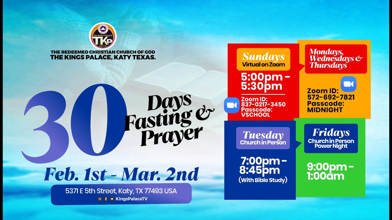 30 DAYS FASTING & PRAYERS II POWER NIGHT II 2/20/2026
