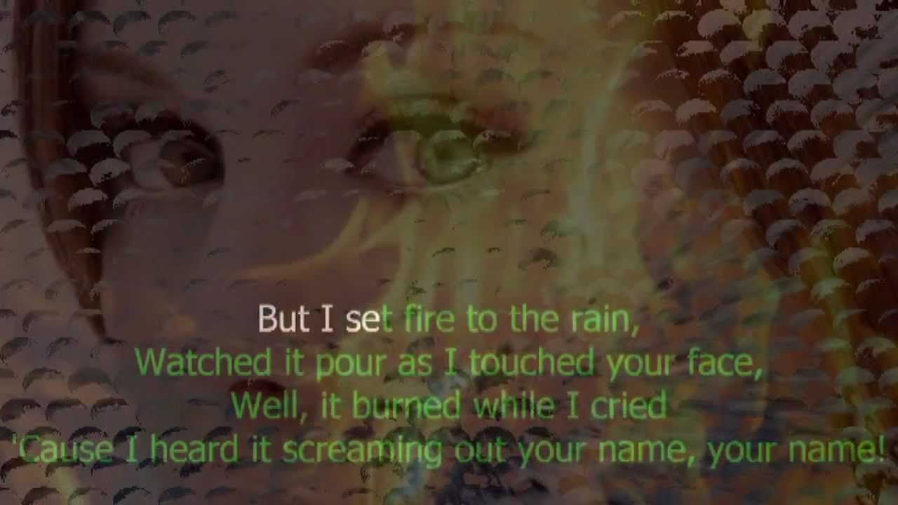 Adele's set fire to the rain (karaoke-version with lyrics and backing vocals)