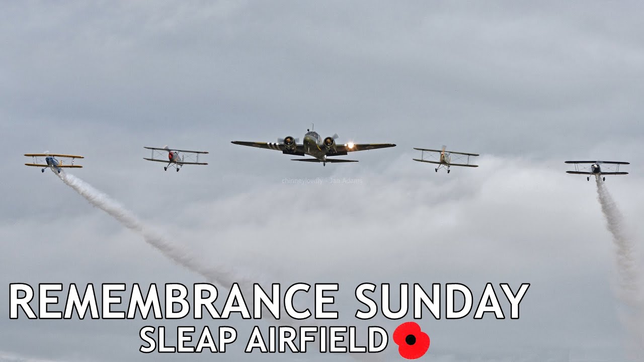 Remembrance Sunday at Sleap Airfield - Avro Anson │Jungmann │ Skybolt - 4K