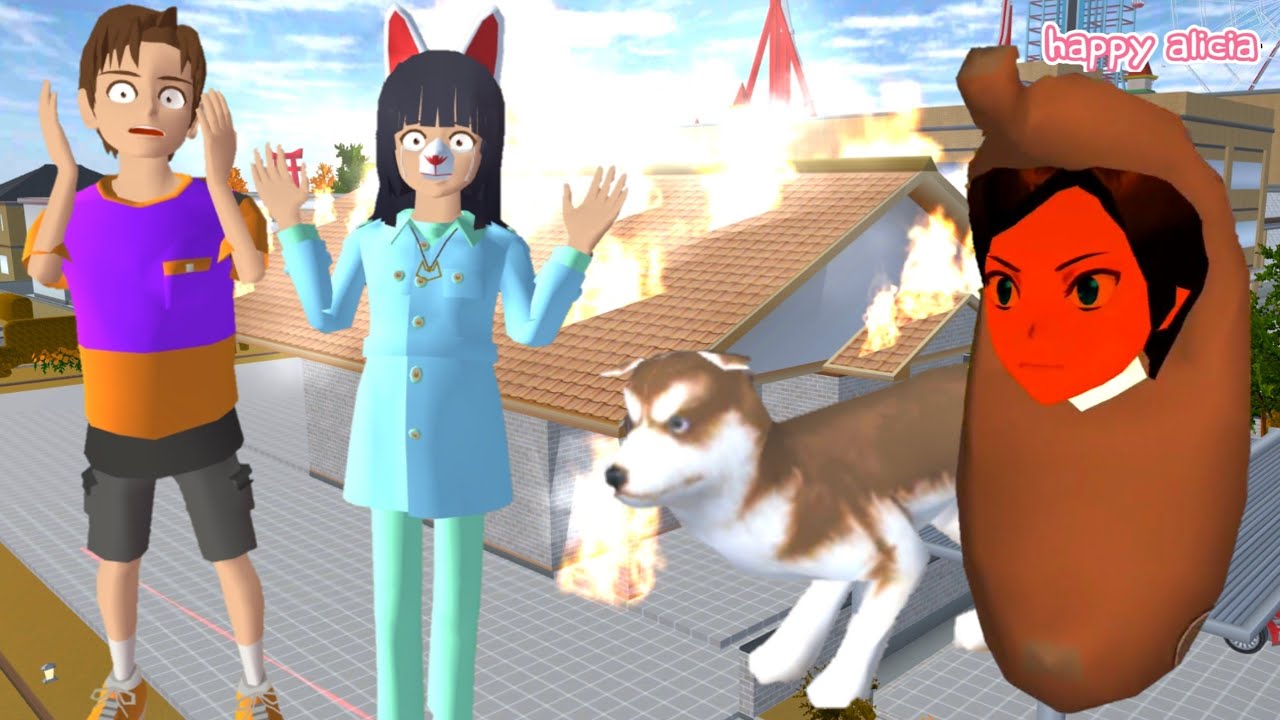 Mio Dan Yuta Main Api Rumah Sakura Kebakaran🤣😱🏚 | Sakura School Simulator | Happy Alicia