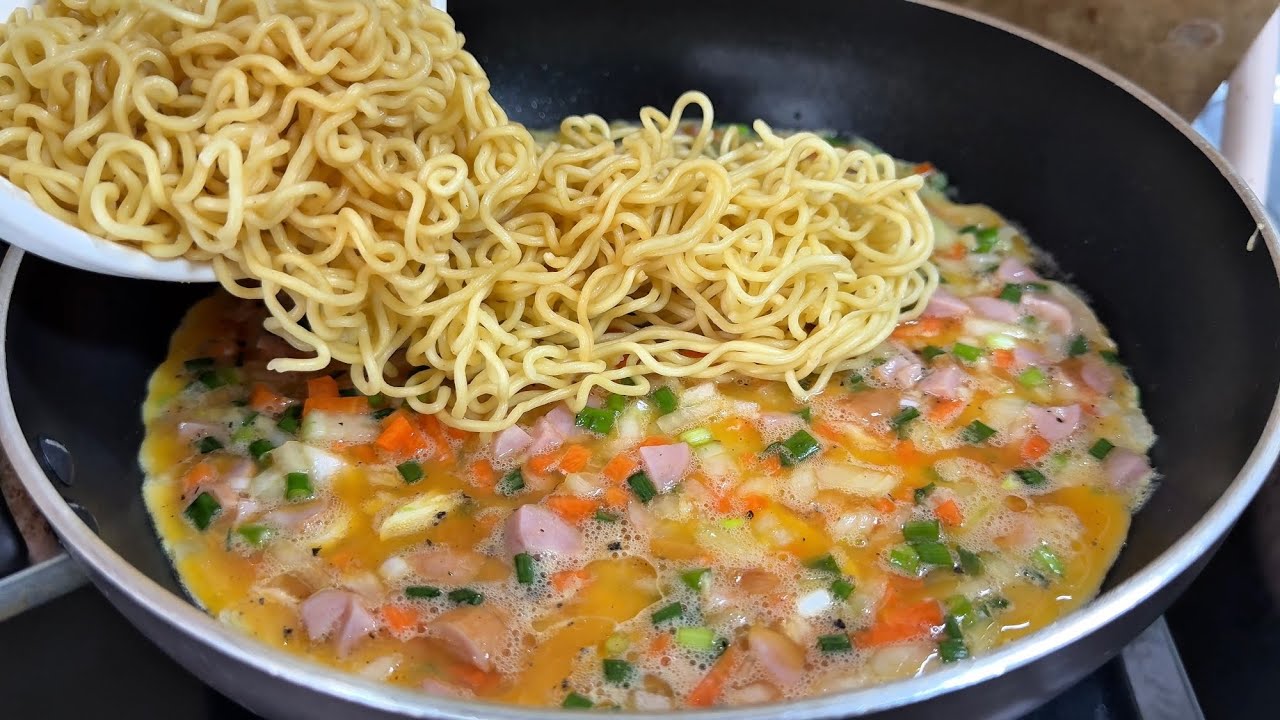 Just one packet of instant noodles and two eggs! Everyone who tries it asks for it made again!