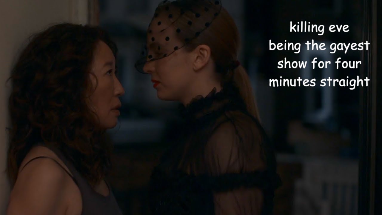 killing eve but it's just four minutes of eve and villanelle being gay for each other