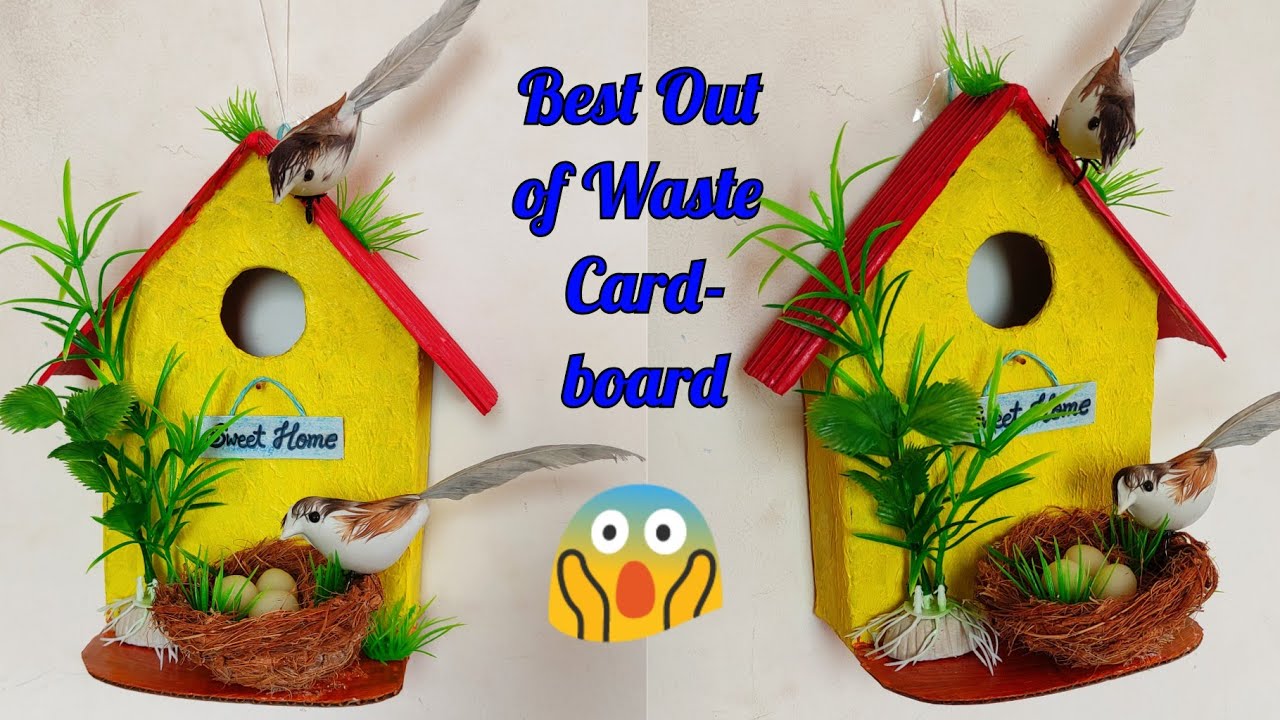 Best Out of Waste Cardboard/ DIY Bird House with Waste Materials