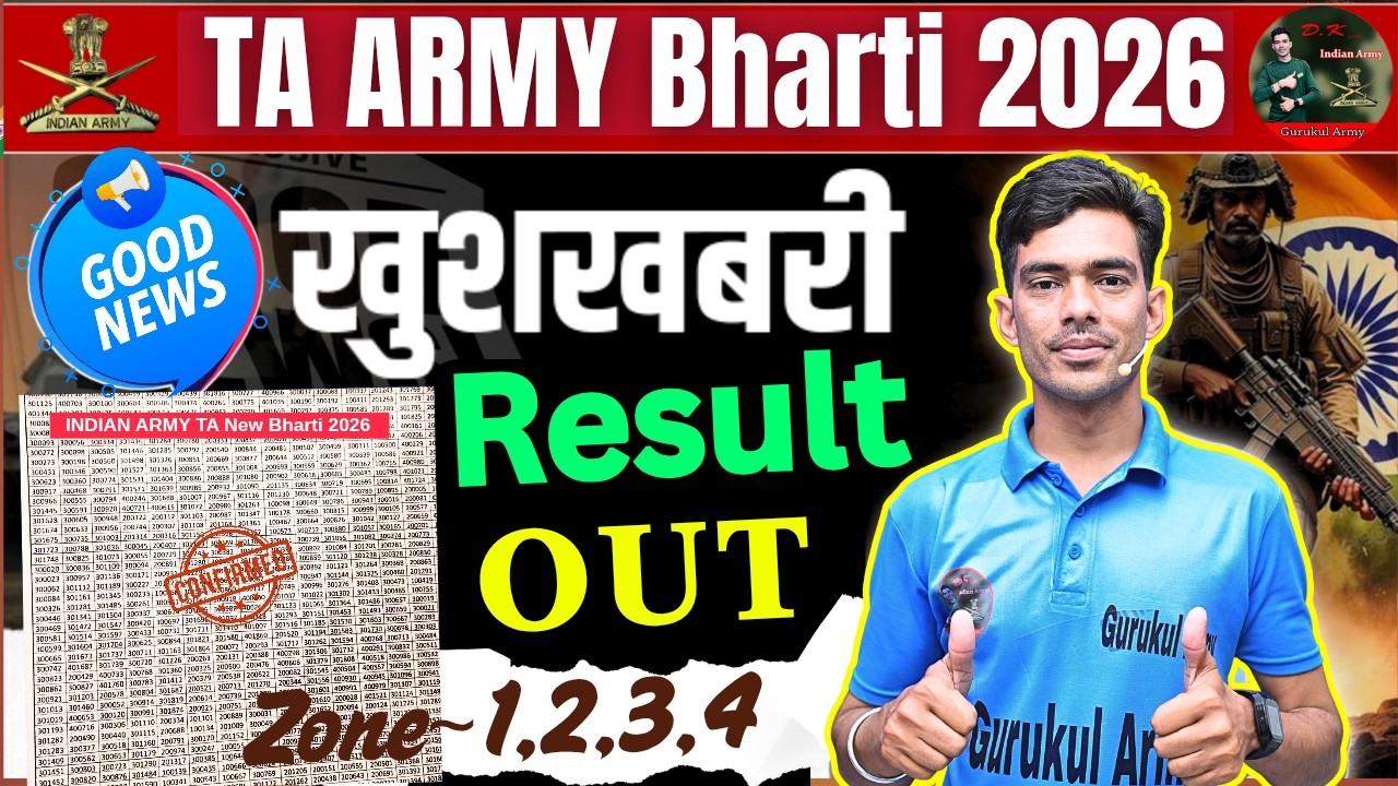 बड़ी खबर💯 Army TA Result Out | TA Army Result Cut Off 😱| Army TA रिजल्ट मैरिट Out 