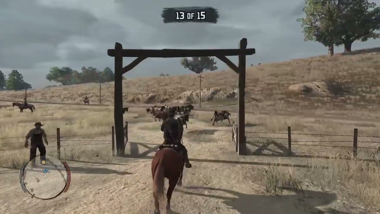 John teaching his son how to herd!