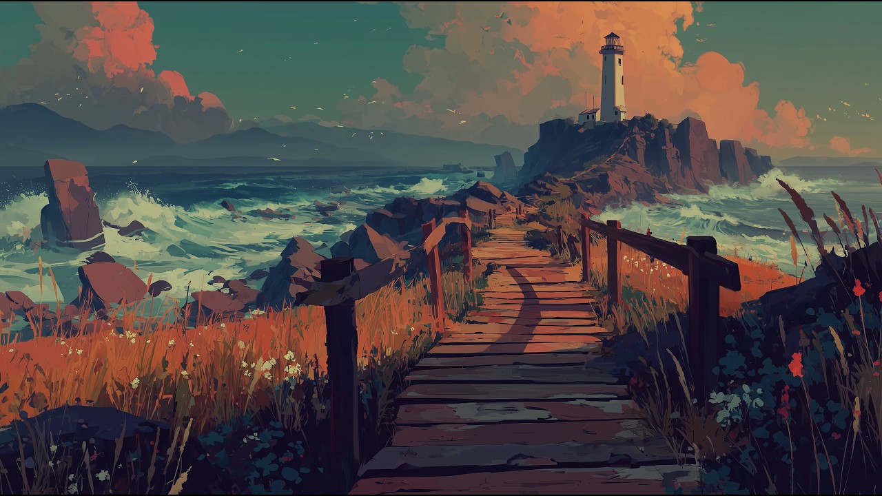 Coastal Breeze Lofi Guitar Mix 🌊 Relaxing Beats for Study & Focus