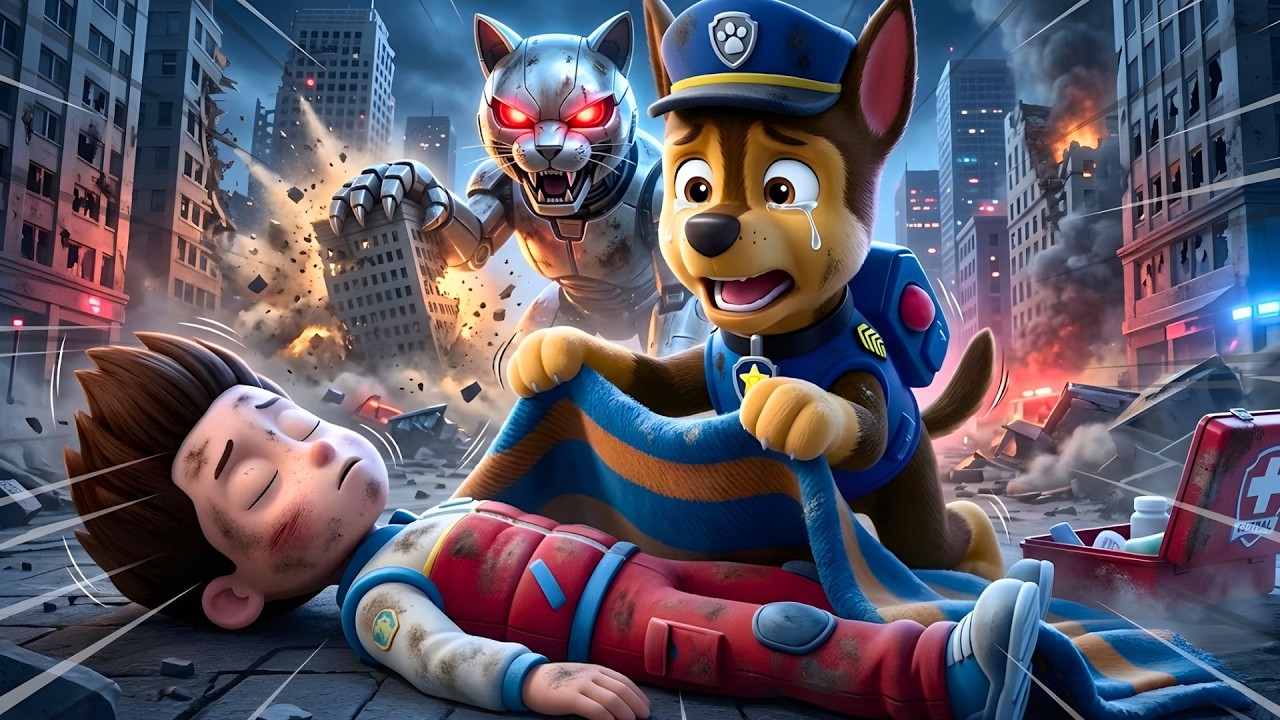 🚨 OH NO! Ryder is HURT! Chase CRIES After Giant Robot Cat Attack! 😭 | PAW Patrol Sad Story