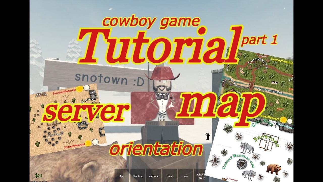 Cowboy game Tutorial part 1 , Map & Server , Roblox