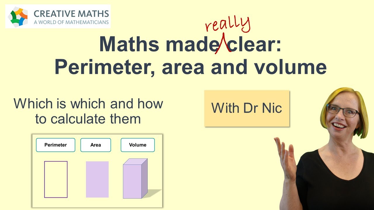 Perimeter Area and Volume: Maths made clear with Dr Nic - including surface area