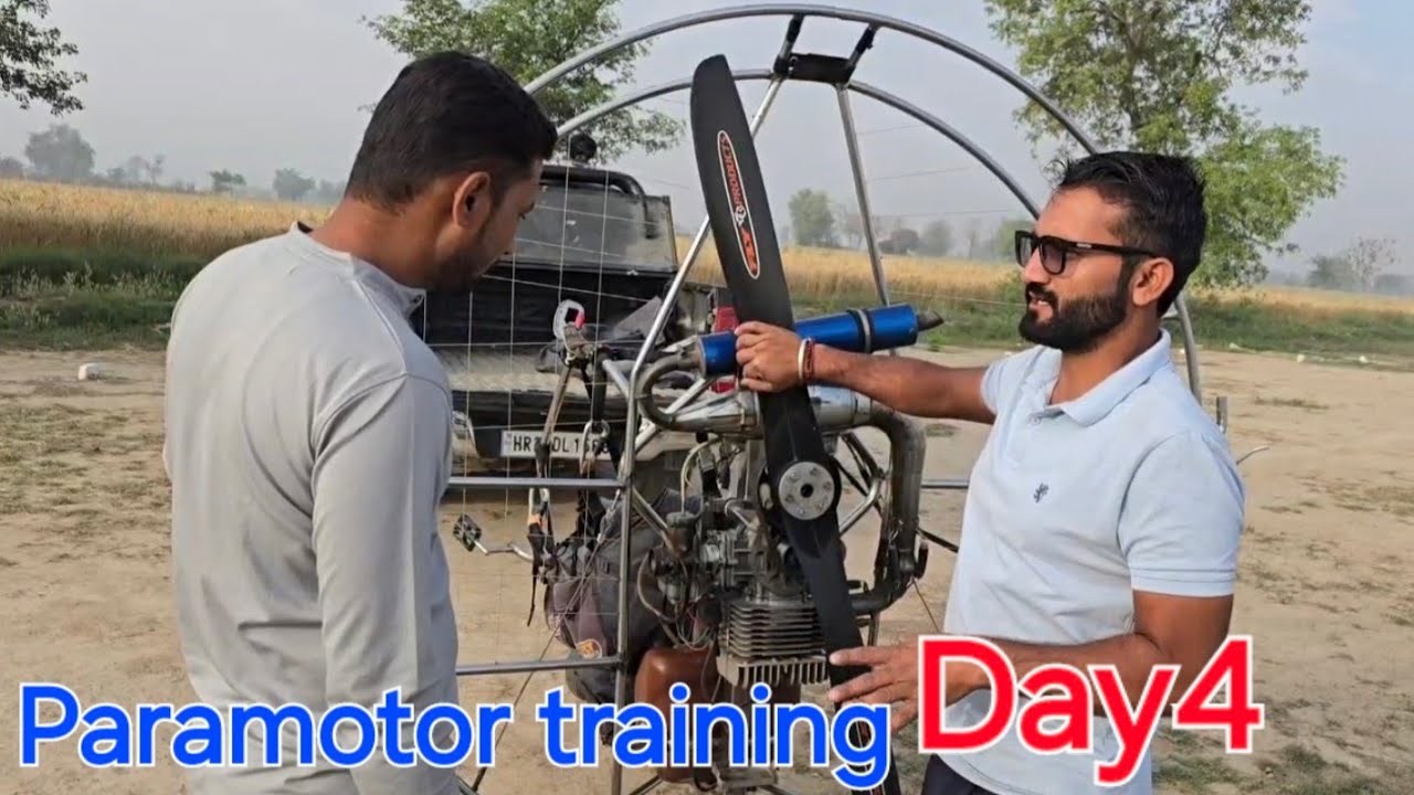 Paramotor training day 4 on paramotor machine mini 3 simonini engine | how to fly paramotor training
