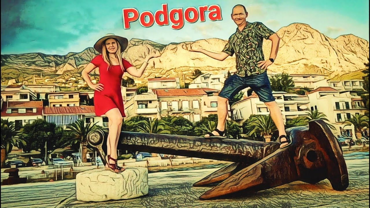 Podgora Bulwar Plaża Morze Marina Parking Promenada Spacer Góry Chorwacja Walking Tour Croatia 2022💙