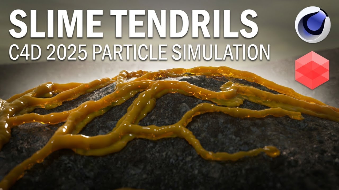Make slimy tendrils with the new particle tools in C4D 2025!