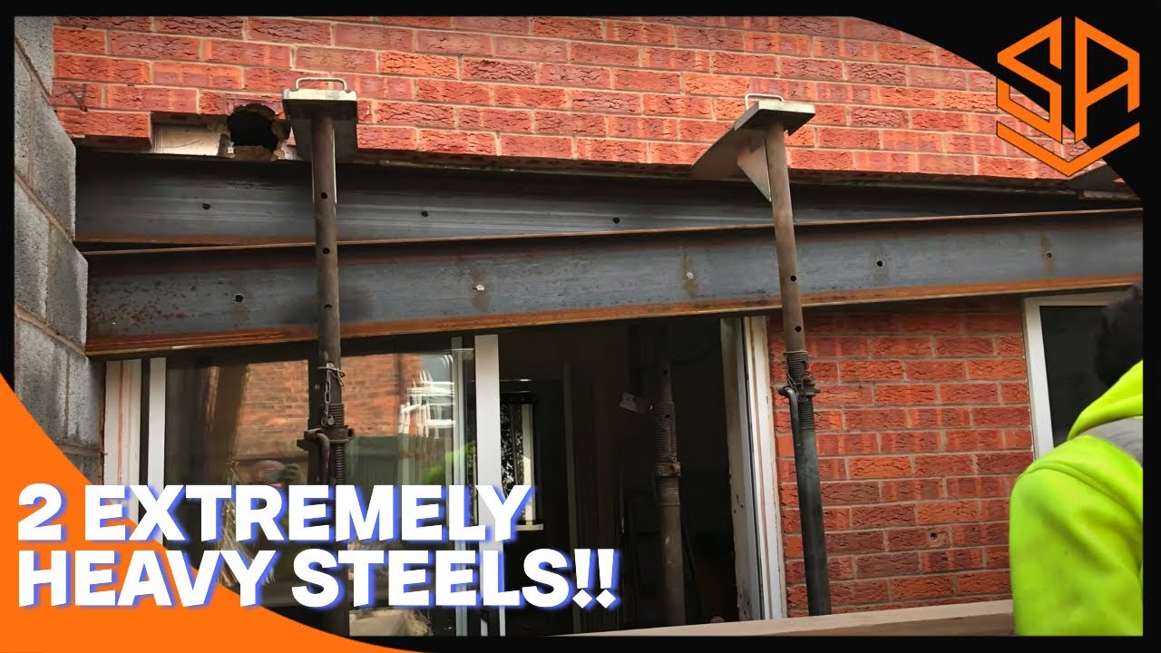 HOW TO .... INSTALL 2 HUGE RSJ STEEL BEAMS...EXTENSION BUILD PART 8