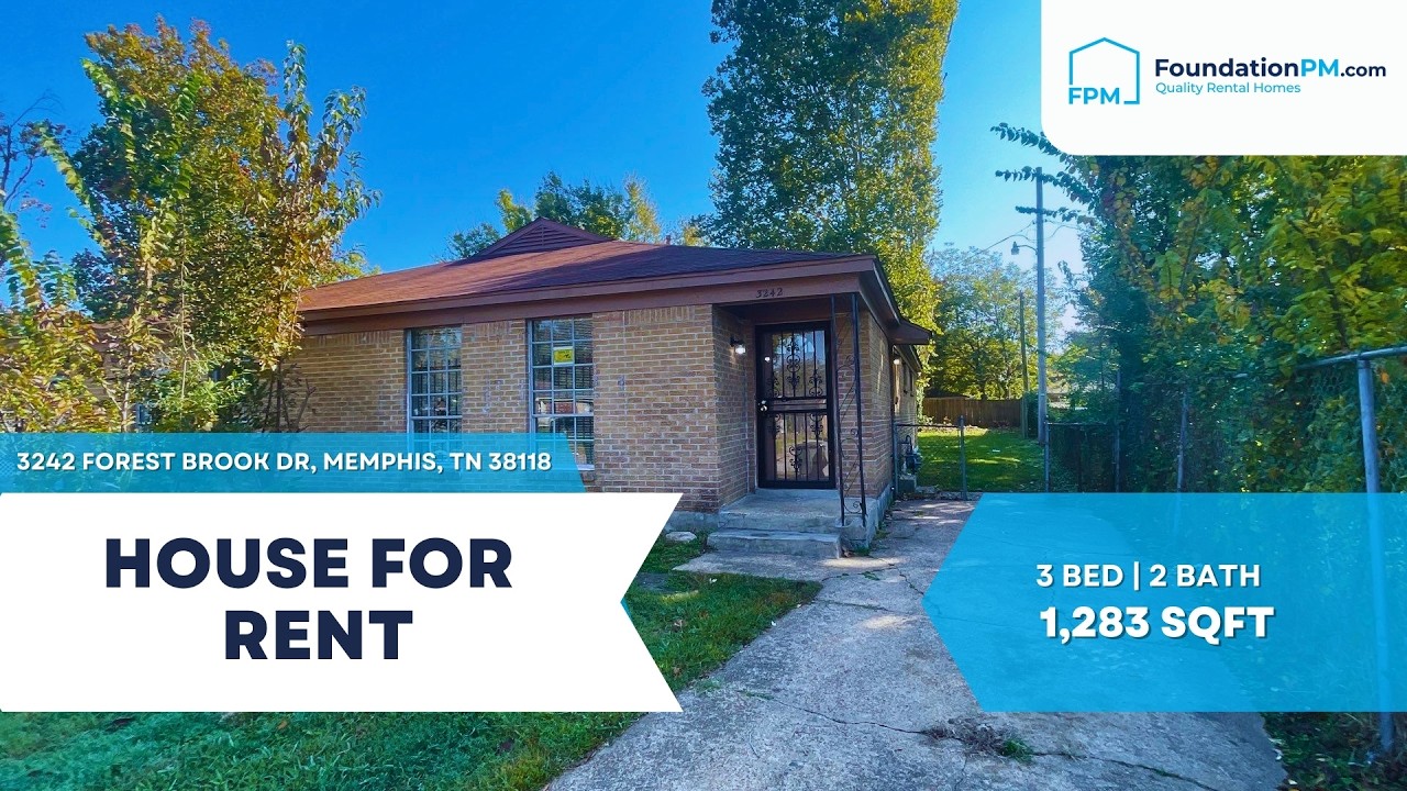 🏡 3242 Forest Brook Dr, Memphis, TN 38118 | Fenced Yard & Modern Kitchen | FoundationPM.com