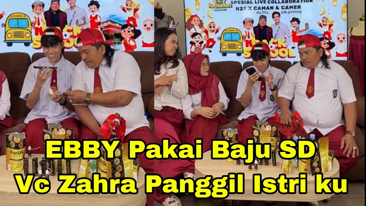 EBBY VC ZAHRA PAKAI BAJU SD, PANGGIL ISTRI KU DI DEPAN PAK GONDANG
