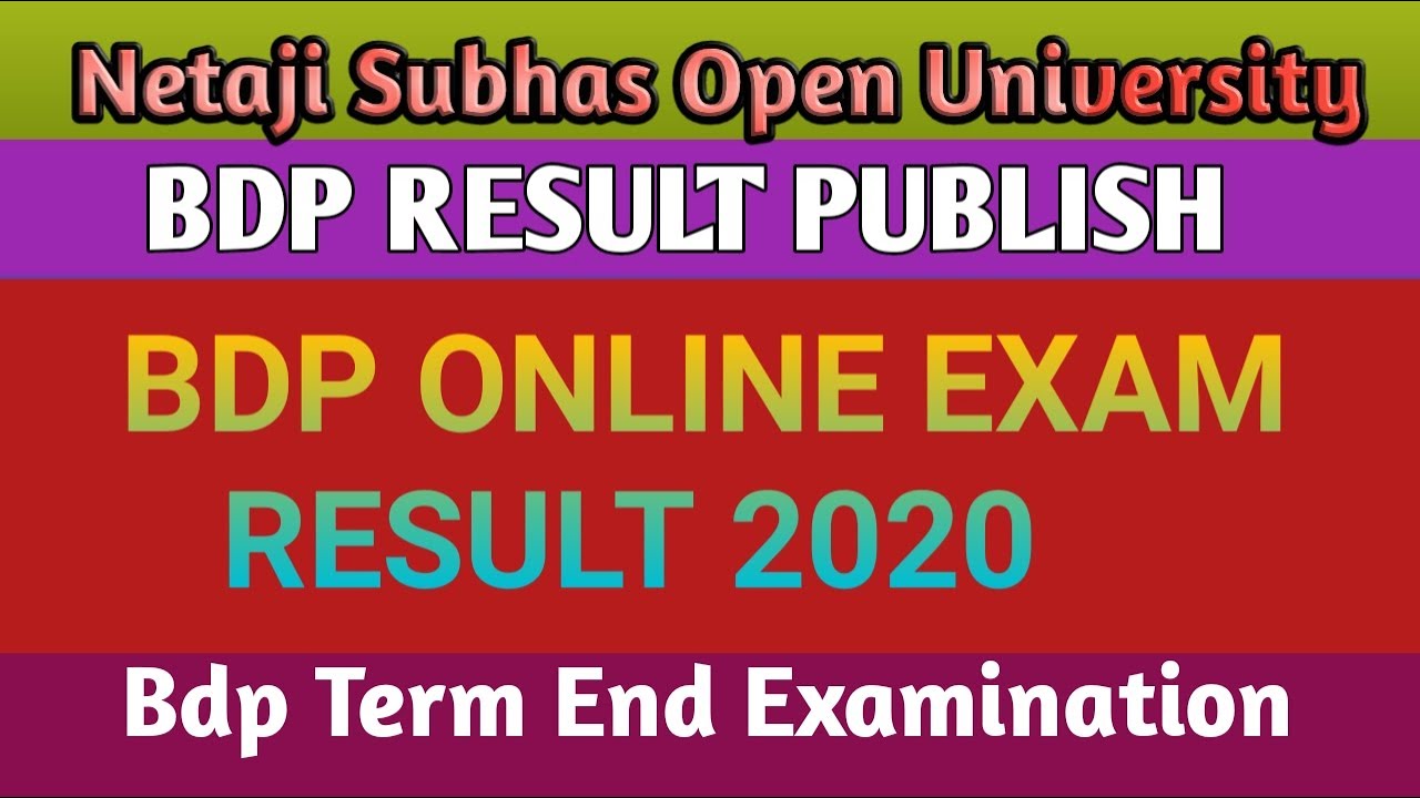 BDP RESULT PUBLISH| Netaji Subhas Open University BDP term end exam Result declare| NSOU BDP result