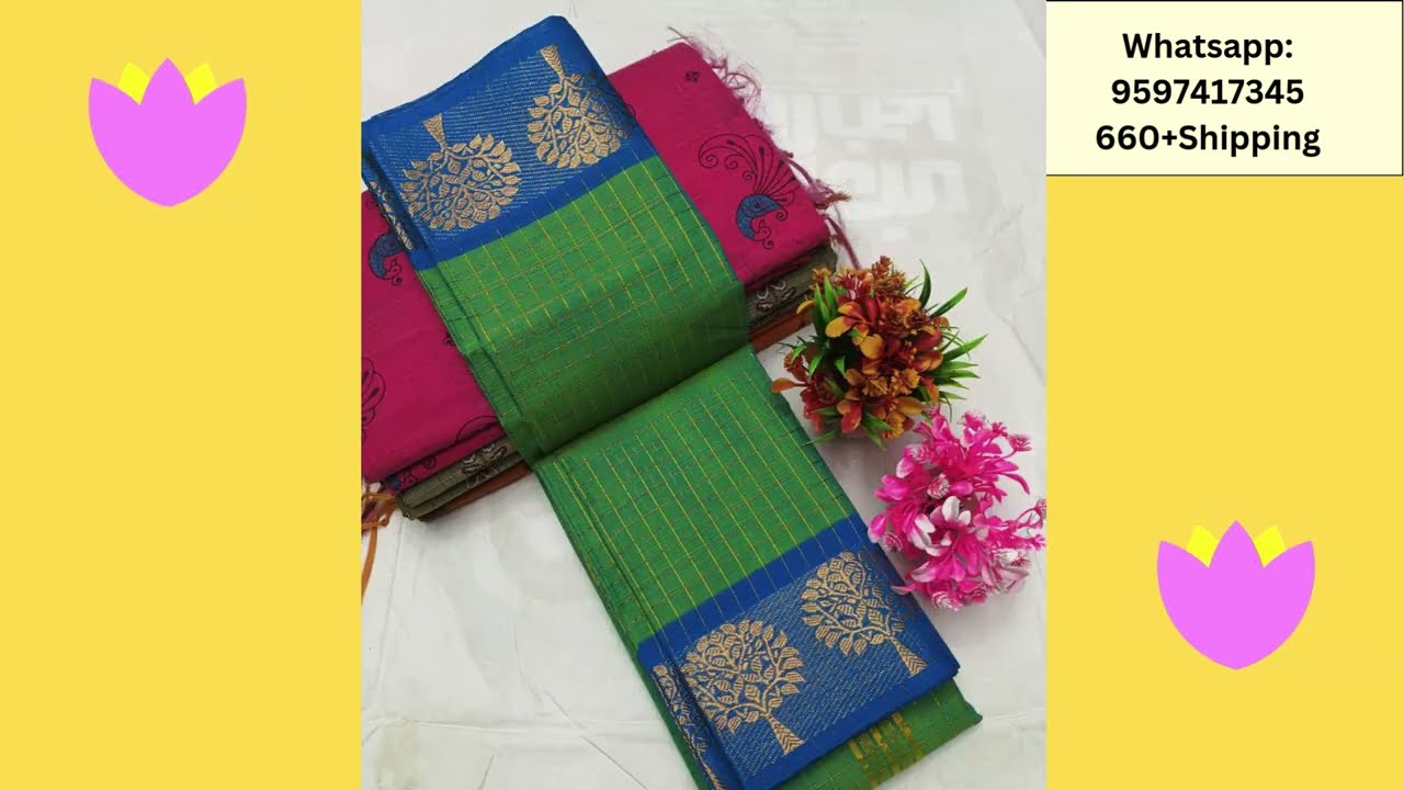 Sungudi Checked Cotton Sarees without Blouse Video 17|660+$|WhatsApp-9597417345|@ValappamSareez
