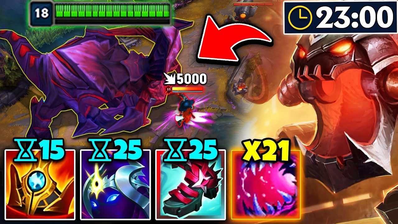 I broke the Cho'Gath stack RECORD with this Haste build (21 STACKS AT 23 MINUTES)