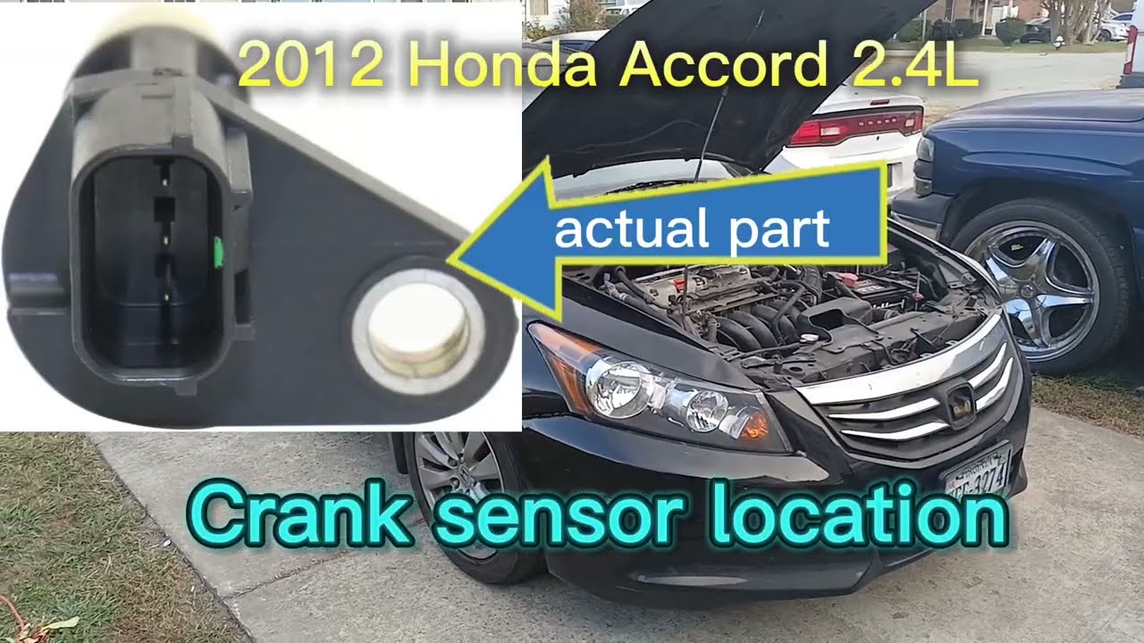 РАСПОЛОЖЕНИЕ ДАТЧИКА КОЛЕНЧАТОГО ВАЛА Honda Accord 2.4L 2012 ГОДА