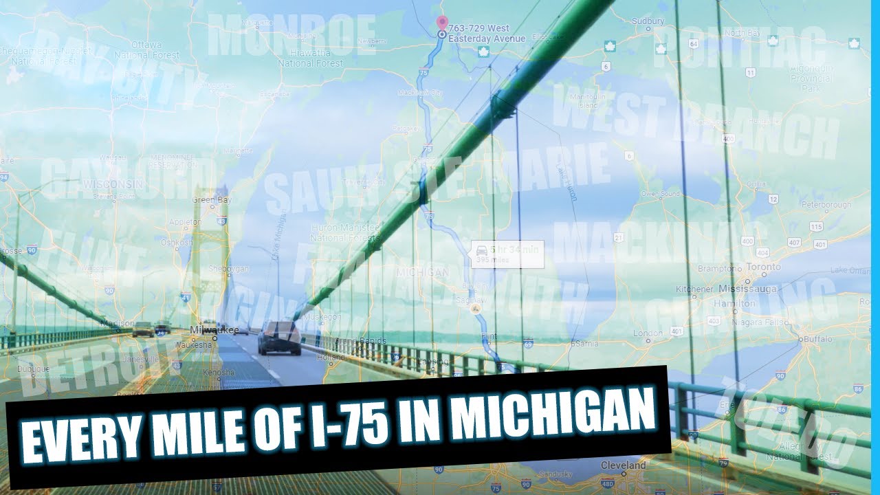 I-75 Drivelapse from Toledo, Ohio to Sault Ste. Marie, Michigan in 30 Minutes.