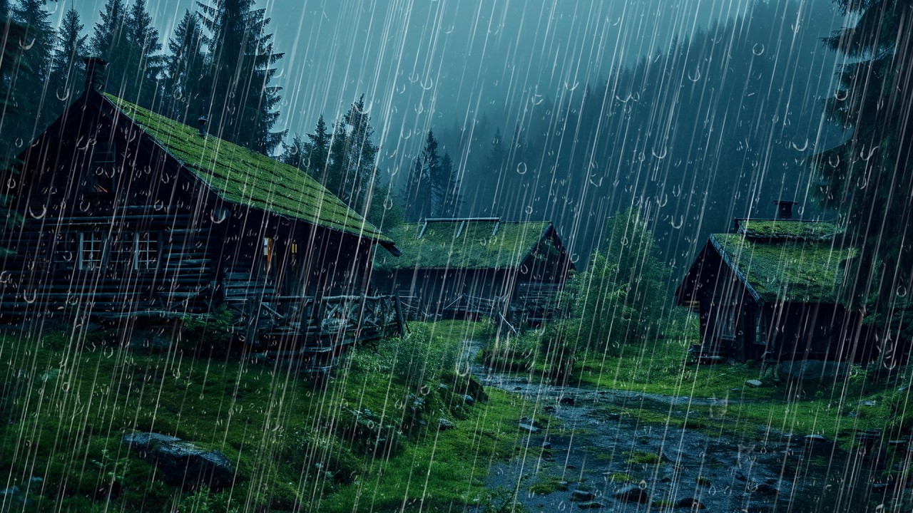 Alivio del Insomnio y Duérmete al Instante 🌧️ Lluvia Fuerte y Truenos Poderosos Toda la Noche