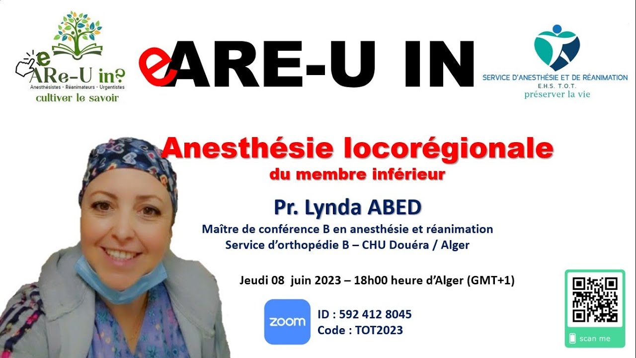 Les blocs nerveux du membre inférieur / Pr. Lynda ABED / eARe-U In?