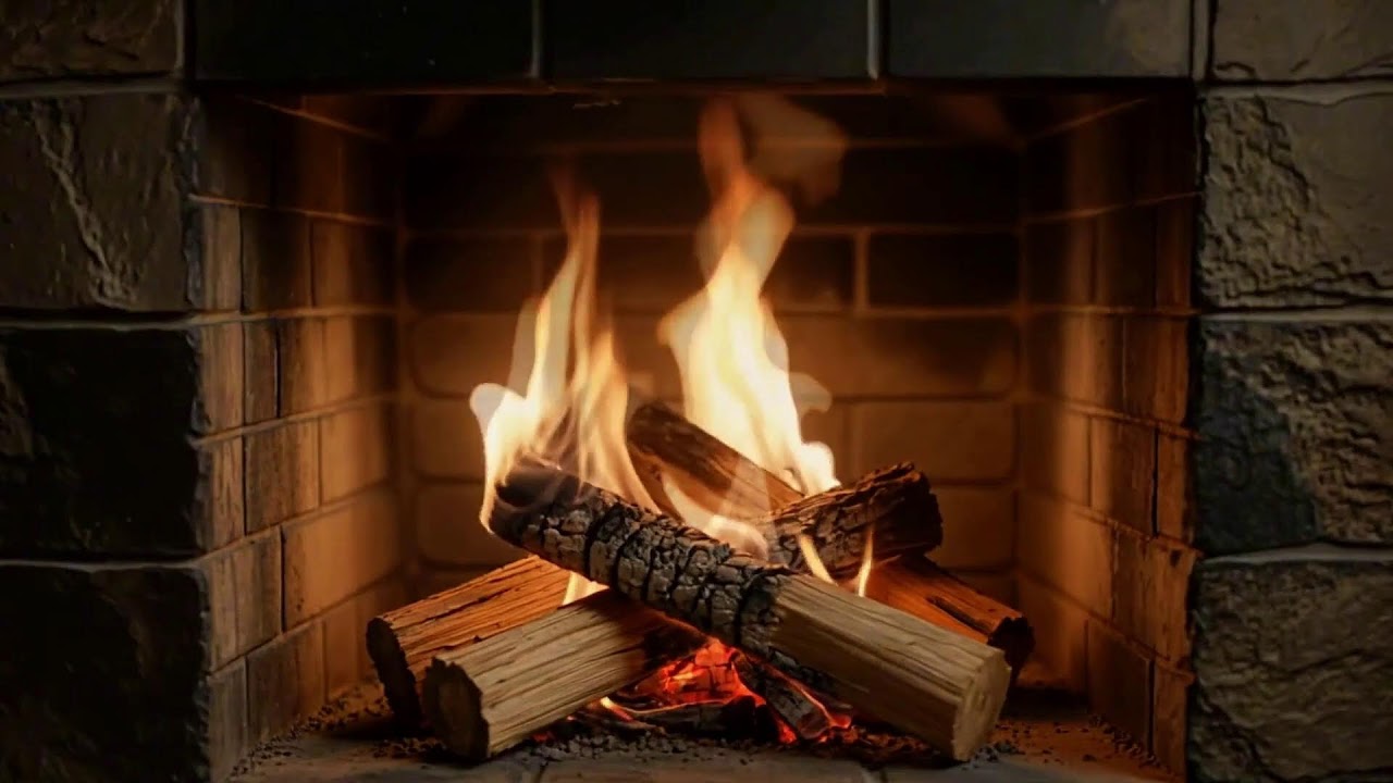 Soothing Fireplace Ambience with Gentle Crackling Fire for Relaxation