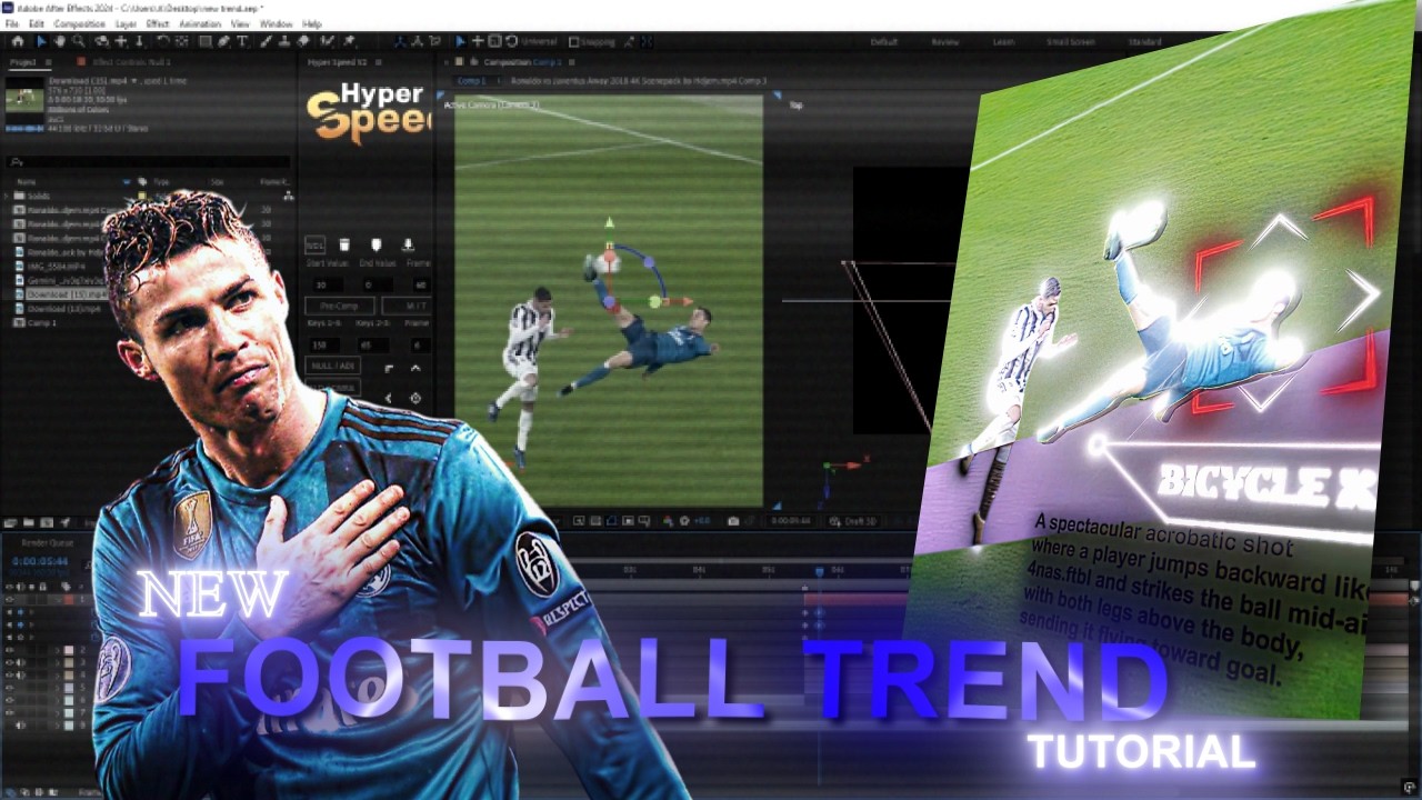 New Football @tvrood Trend edit tutorial on after effects + PJF
