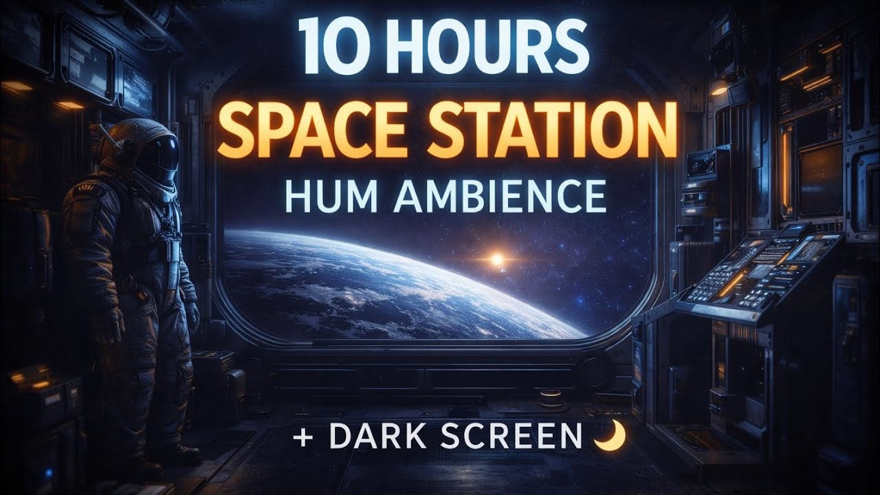 10 Hours of Space Station Hum for Sleep, Focus & Relaxation (Dark Screen)