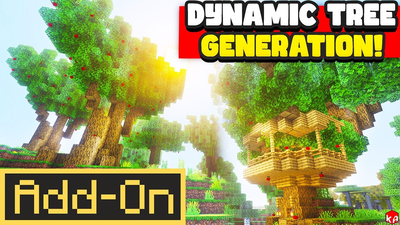 В Minecraft Bedrock появились ОГРОМНЫЕ деревья! Дополнение для динамической генерации деревьев.