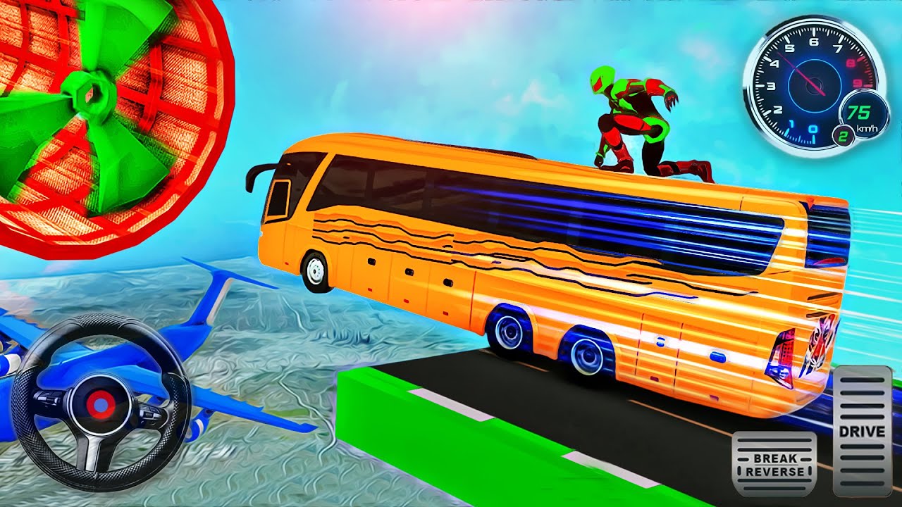 Crazy Bus Ramp Stunt - Impossible Bus Racing Simulator 3D - Android GamePlay