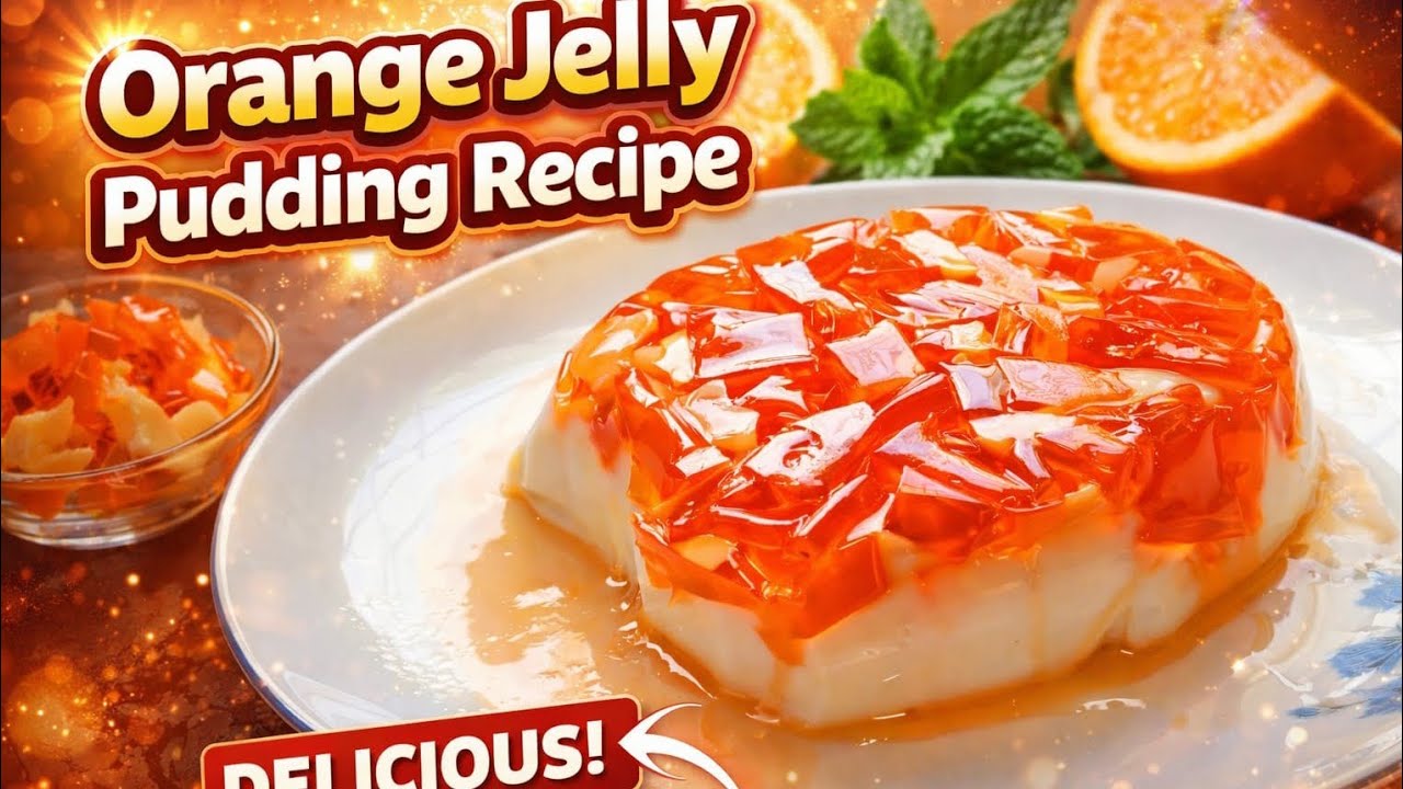 Orange jelly pudding recipe By Aziza Home Kitchen 