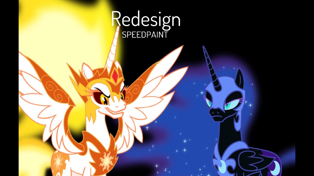 [mlp base edit] Daybreaker and Nightmare Moon redesign-SPEEDPAINT
