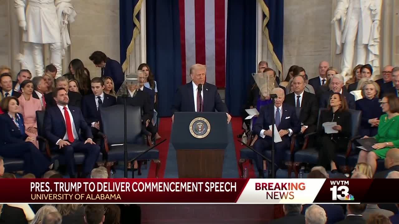 President Donald Trump announces he will be commencement speaker at University of Alabama