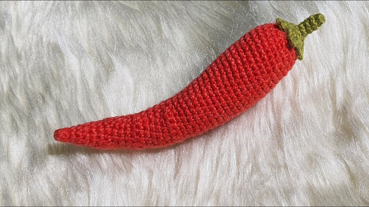 【Tutorial】Amigurumi Chili Pepper Crochet Pattern Part 1 红辣椒钩织教程